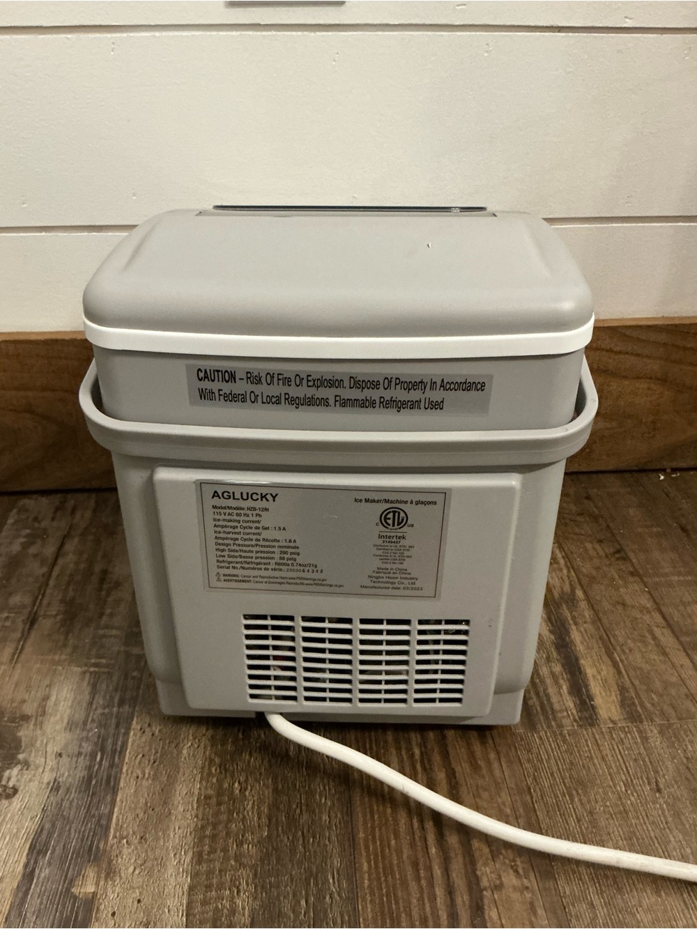 AGLUCKY HZB-12H Countertop Portable Compact Bullet Ice Maker White TESTED! - Picture 6 of 8
